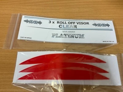 RNR ROLL OFF VISOR (MUD FLAPS) PACK OF 3 TO FIT PLATINUM RIP N ROLL GOGGLES RED