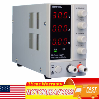 0-30V 0-6A Lab DC Bench Power Supply Adjustable Power Supply LCD Display NEW