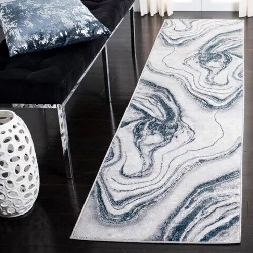 Contemporary Modern Abstract Gray Blue Polyester Area Rug **FREE SHIPPING** - Picture 21 of 25