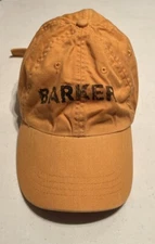 Barker Yellow Hat Cap Strap Back Adult Cotton Logo SpellOut Canvas Vitronic Worn