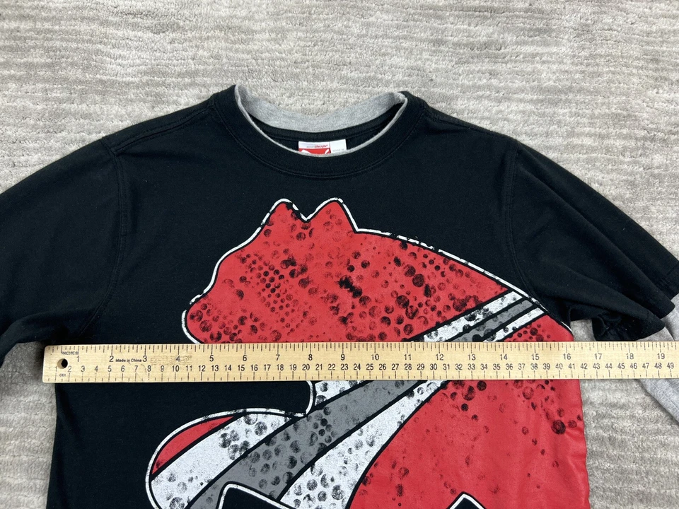 Рубашка Puma для мальчиков большая черная красная с длинным рукавом спортивная с графическим принтом логотипом хлопок - Изображение 4 из 4