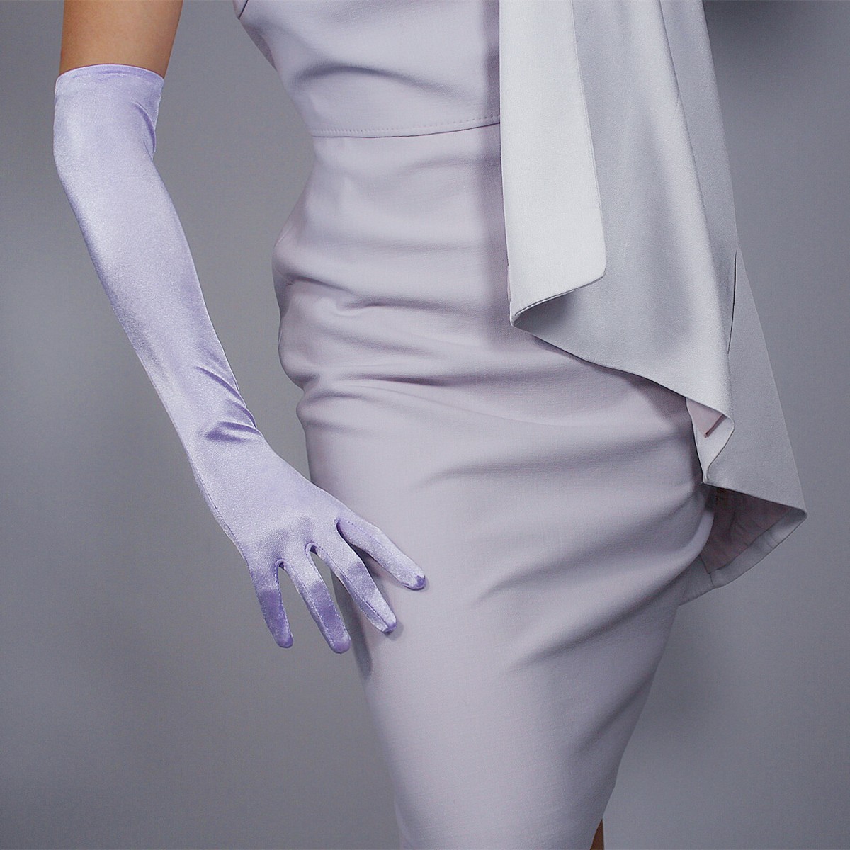 Stretch Satin Silk Gloves 50cm 20