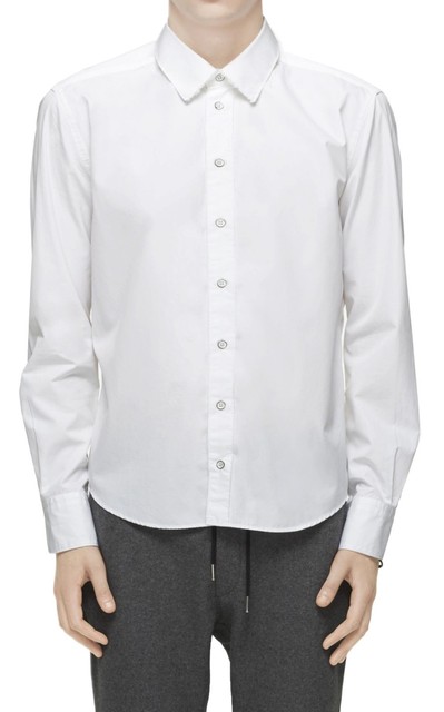 men's white poplin dress shirt