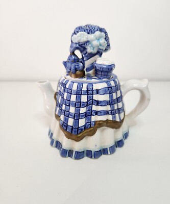 Vintage kleine Teekanne Afternoon Tea Tisch, Kitsch Neuheit Keramik Deko Stück