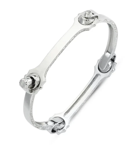 STERLING SILVER LADIES TORQUE STIRRUP SCREW  BANGLE SOLID BRACELET GIFT BOX