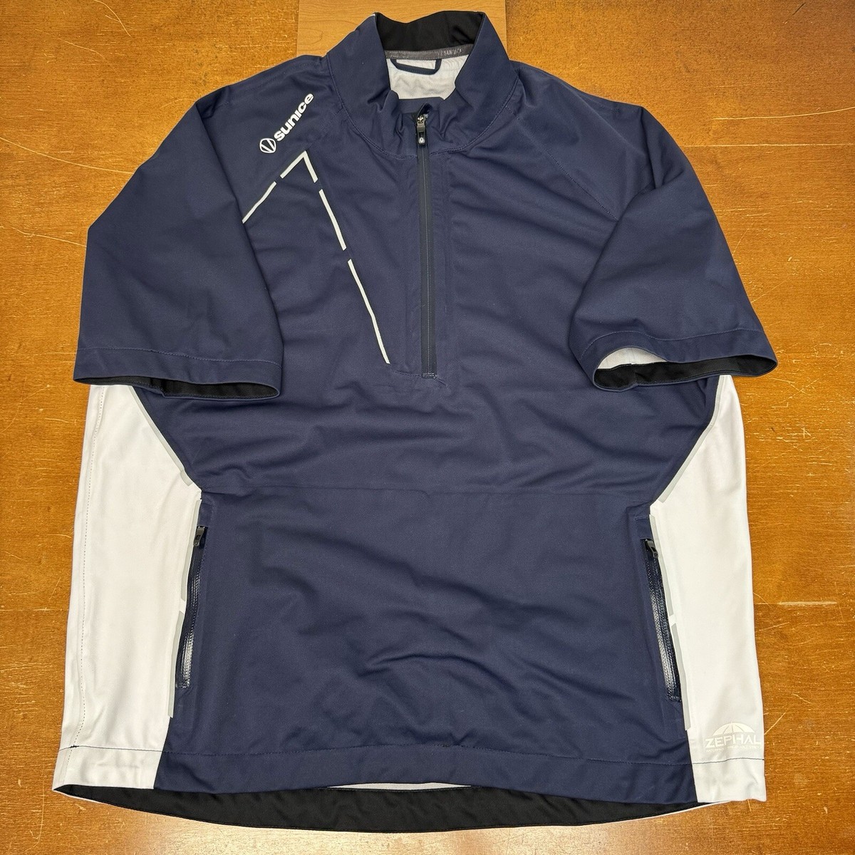 Sunice Jacket Mens Large Blue Short Sleeve 1/4 Zip Golf Pullover