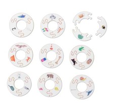 Lovevery Rhyming Rings Puzzle W/ Pouch Examiner Play Kit Montessori Learning Toy