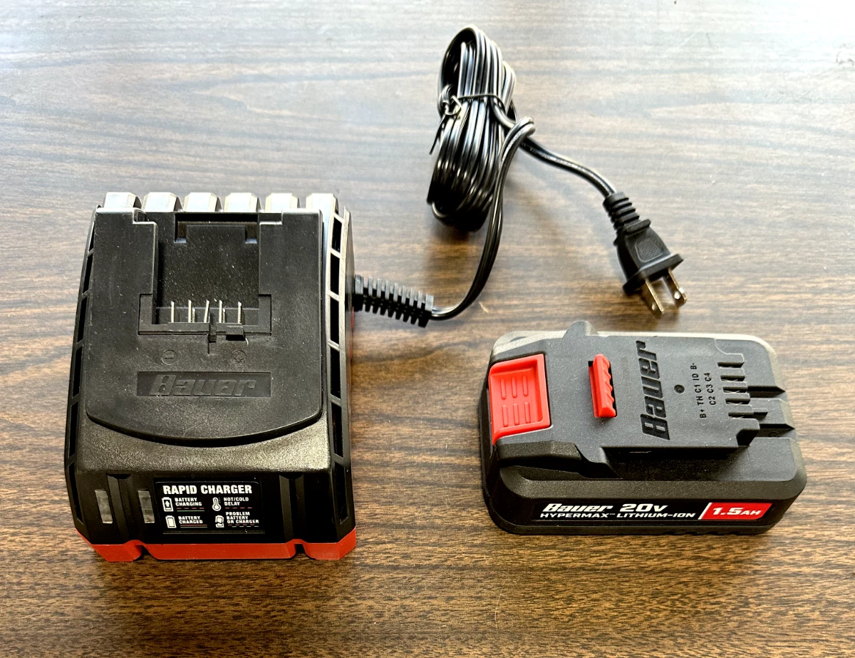 Bauer 1701C-B 1.5Ah 20V Lithium Battery + 1704C-B Charger Combo Kit