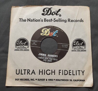 Jimmie Rodgers 45 The World I Used to Know / I Forgot More Than You'll Ever Know