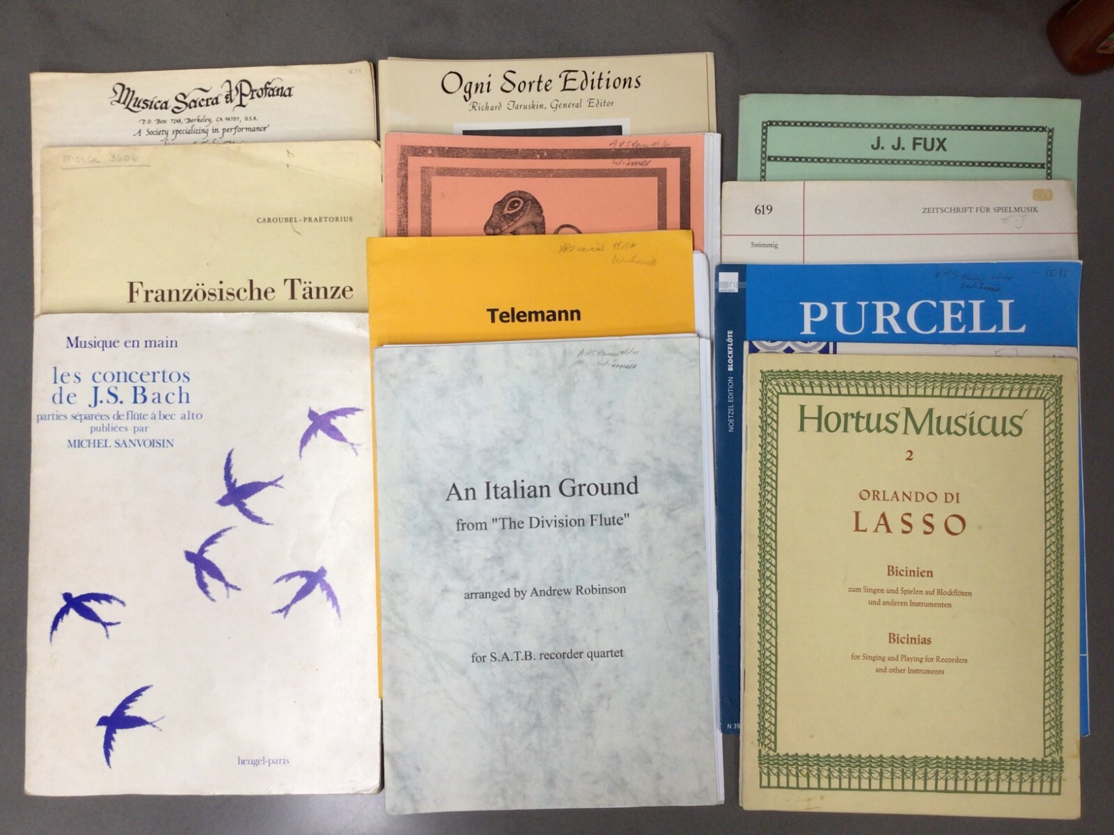 Sheet music for recorder; ensembles and some solos; 13 books; GOOD DEAL!