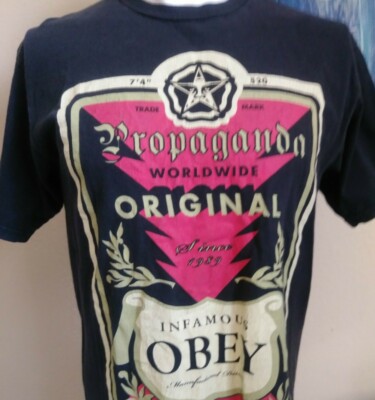 Obey Black Tshirt Worldwide Propaganda Manufactured Dissent