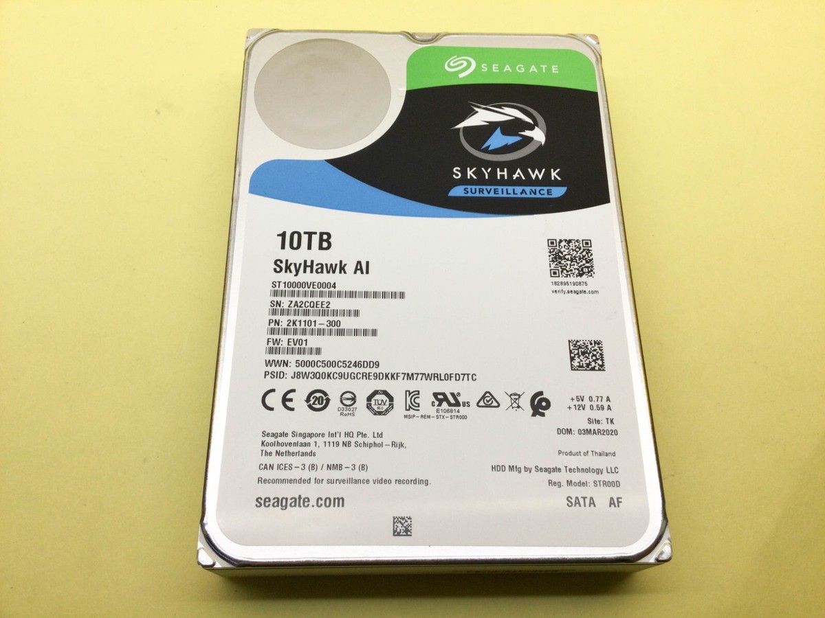 Seagate SkyHawk AI 10TB HDD 中古 Seagate SkyHawk AI 10TB 7.2K SATA 6Gb/s 256MB 3.5in HDD