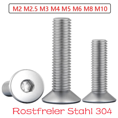 Senkkopfschrauben Senkschrauben Edelstahl A2 V2A M2 M3 M4 M5 M6 M8 M10 ISO 10642