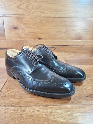 Allen Edmonds Seven TRESANA Black Leather Wingtip Derby Shoes Sz 11 Made Italy Allen Edmonds Trevor Black Calfskin - Sherman Brothers Inc main image 2