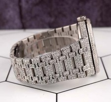 Audemars Piguet Royal Oak 41mm Mens Steel Watch Iced Out 25ct Diamonds 15400ST 6