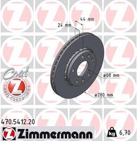 2X Zimmermann 470.5412.20 Bremsscheibe FüR Renault