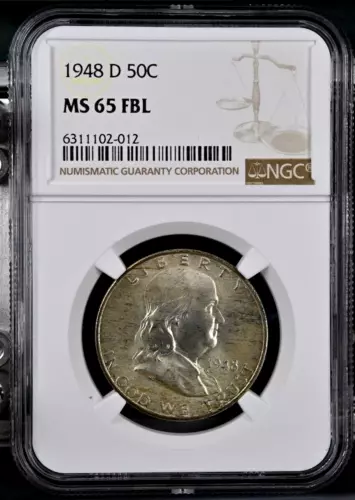 1948-D 50c Franklin Half Dollar NGC MS65 FBL Certified 6311102-012