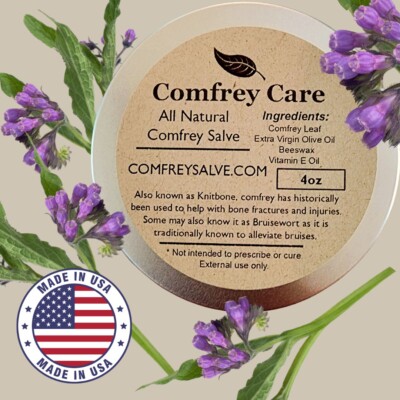 Organic Comfrey Salve | Joint/Muscle Aches, Sprains, Bruises, Itchy Skin