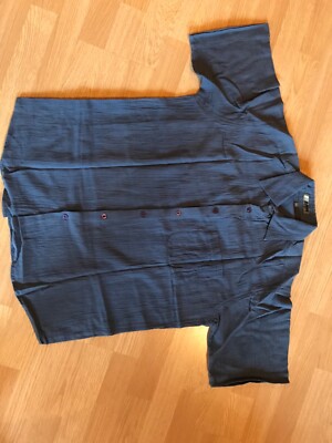 LINK kurzarm Hemd Gr. S / M  TOP ZUSTAND blau 100% Baumwolle