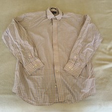 Chaps Mens 16.5 Multicolor Checkered Casual Button Up Dress Shirt