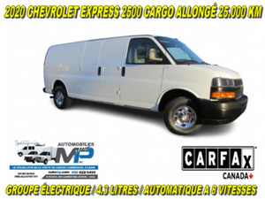 2020 Chevrolet Express CARGO ALLONGÉ 4.3 LITRES 25.000 KM GROUPE ÉLECTRIQUE