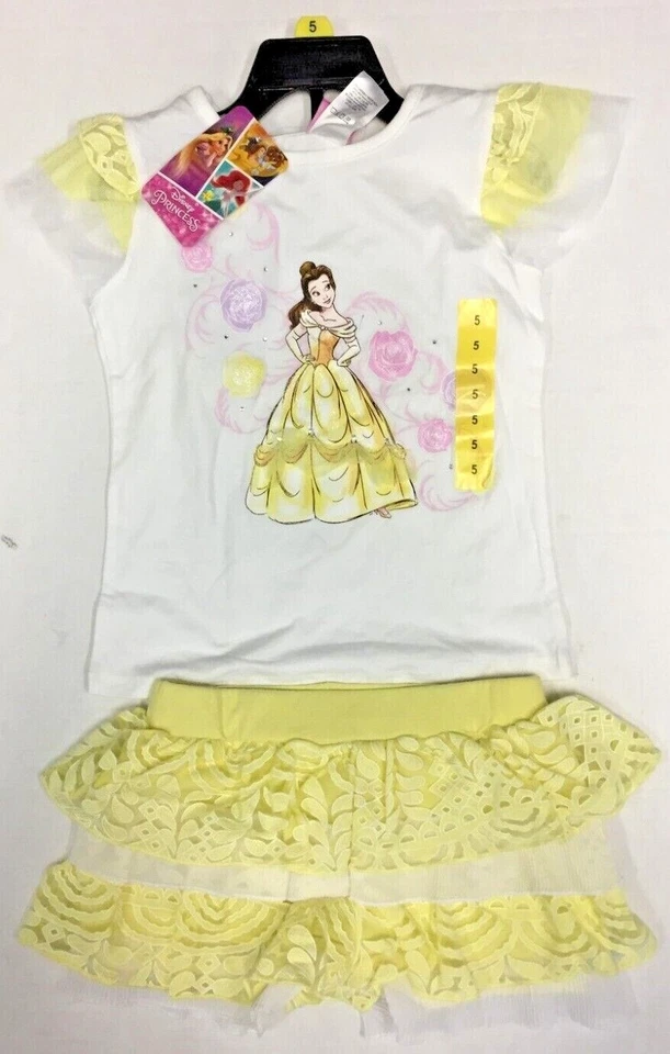 Beauty & the Beast Belle 2 PC Disney Character White, Size 5 - Image 2 of 2