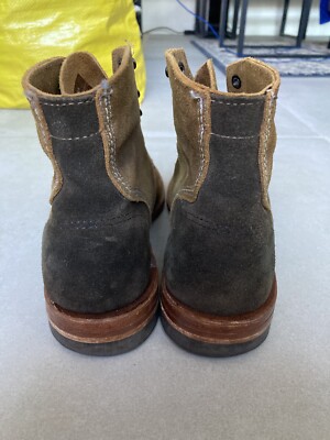 Wolverine 1000 Mile Dark Tan Suede 1940 Apron Moc Toe Boots Sz 7.5