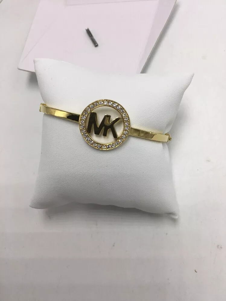 125 Michael Kors bangle bracelet gold tome logo M3