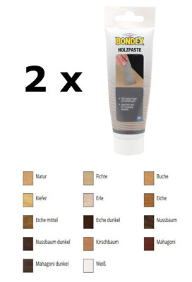 Bondex Holzpaste 2x120g Holz Paste Reparaturpaste Reparatur f. Laminat + Parkett