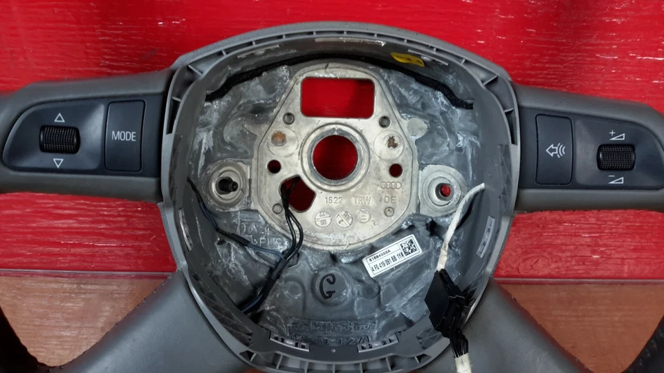 2005-2008 AUDI A6 C6 Steering Wheel 4-Spoke Leather Heated Gray OEM - Image 2 of 4