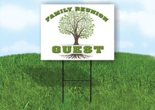 GUEST FAMILY REUNION GR TREE 18 in x24 in Yard Sign Road Sign with Stand