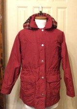 Vintage The Woolrich Women  s Plaid Wool Lined Ruby Jacket Sz Medium Made in USA