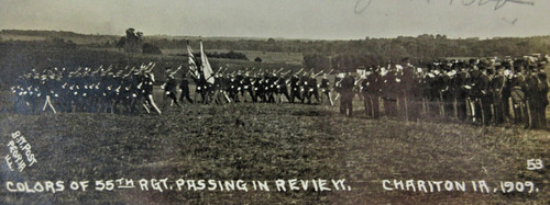 Chariton Iowa National Guard 55th Regiment Parade Review Photo Postcard 1909