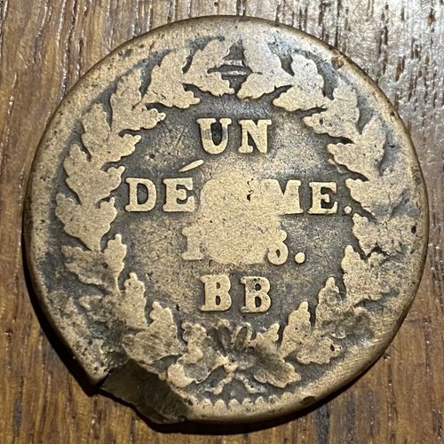PIECE DE 1 DÉCIME LOUIS XVIII 1815. BB (955) VOIR PHOTOS - Picture 2 of 3