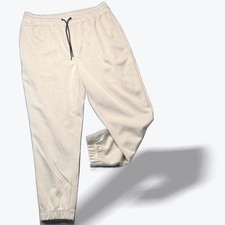 Jockey Sport Mens Joggers Tan Beige Elastic Waist Drawstring Pockets Size Large