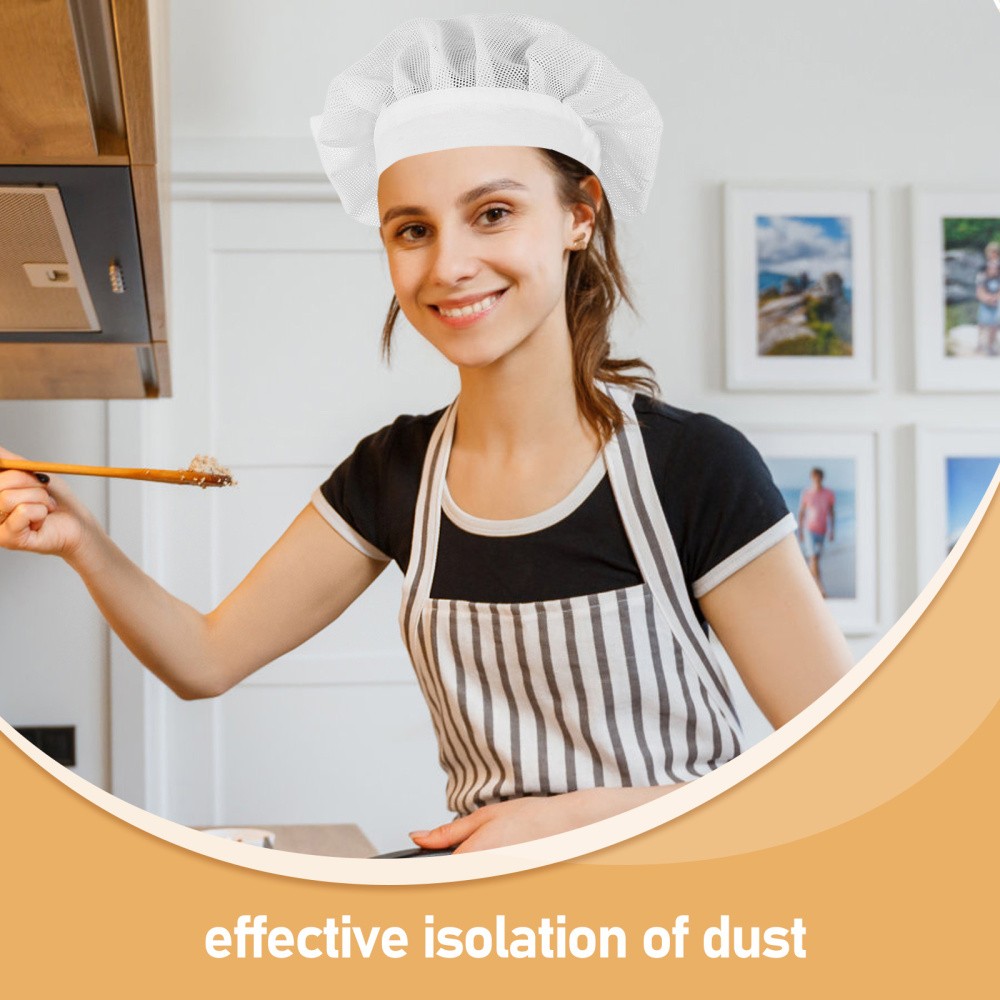 2 Pcs White Chef Hat Hats for Women Breathable Cleaning Working Cap Cook