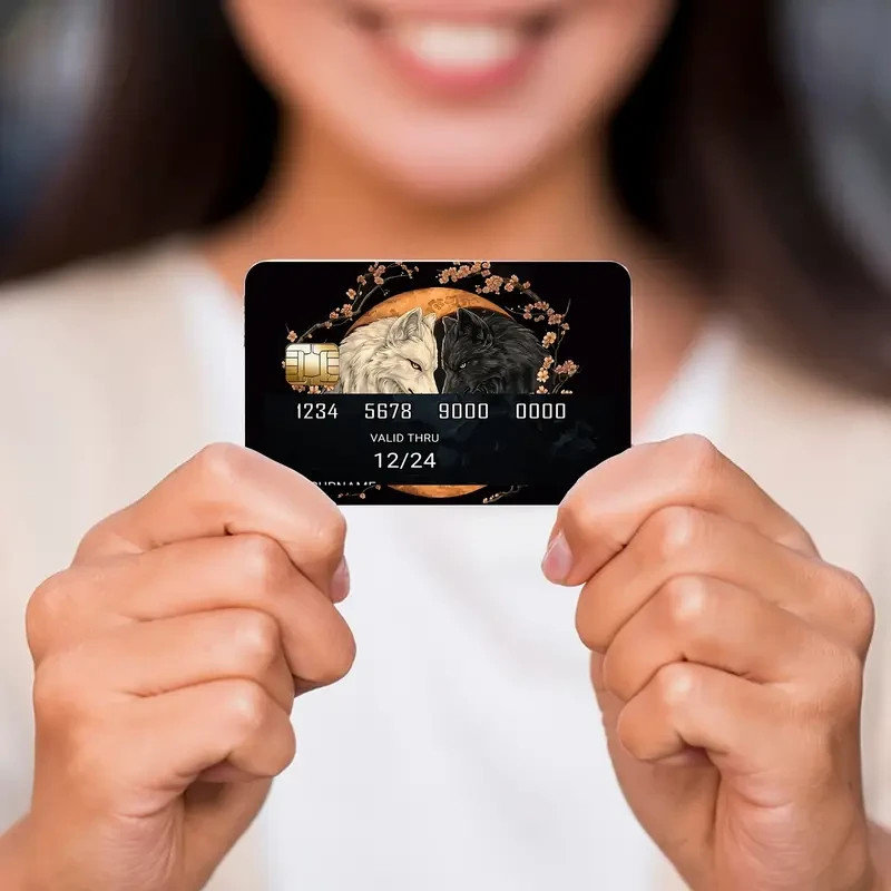 One Debit Credit Card Skin Sticker Decal Full All Cover Wolves