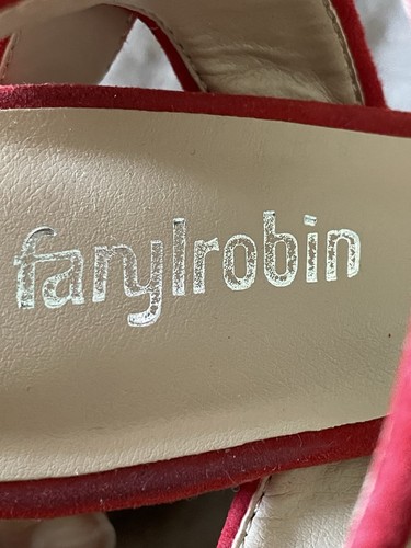 Farylrobin Platform raffia woven with red suede trim heels 7.5US - Picture 13 of 15