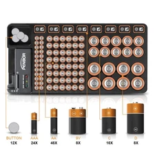 Effortless Battery Management: Wall-Mounted Organizer Holds 110 Batteries