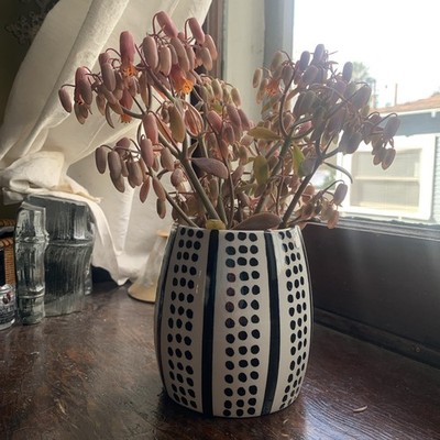 Vintage French Art Pottery Vase Axis Paris Peint Main Hand Painted Signed