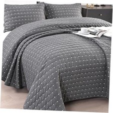 100 Cotton Linen Quilt Cotton Bedspreads Size Cotton Quilt Queen Dark Grey