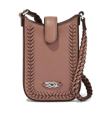 NWTag Brighton Interlok HARMONY Mauve Leather Phone Organizer Crossbody MRP$210