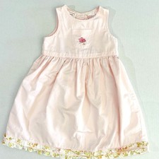 VTG Laura Ashley Girls Pink Cotton Jumper, 6, Y2K Kids Spring Sun Dress