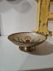 Vintage Christmas Candel & Holly Enamel Brass Cloisonné Used Holiday Decor  — photo 2