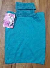 Vintage NOS Turtleneck Dickey Neck Warmer Teal Knit Layering Collar Acrylic