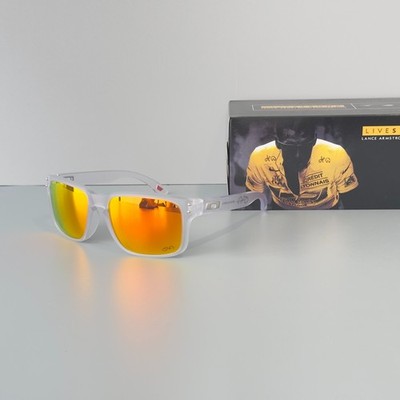 Oakley Holbrook OO9102 signature edition sunglasses frosted frame red lens