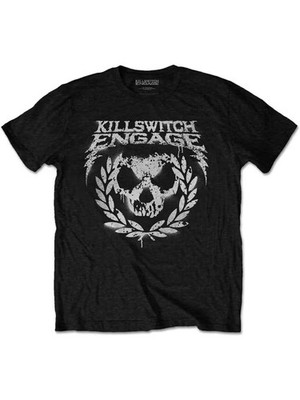 Men's Killswitch Engage Official Band Graphic T-Shirt - Skull with Laurel Wreath