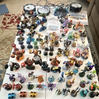 61 Activision Skylanders Figure Lot; Trophies Crystals Chests and more