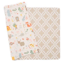 Baby Care Play Mat (Medium, Moroccan - Beige) 73’’ x 49’’ Reversible, Waterproof