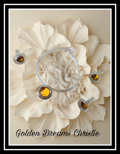 Vintage Barbie Golden Dream Christie Earrings Necklace Ring Rhinestone Jewelry